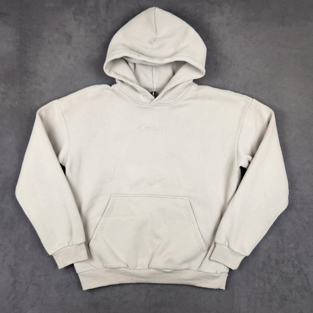 Comfrt Signature Hoodie Adult Large Sand Beige Embroidered Logo Oversized Heavy